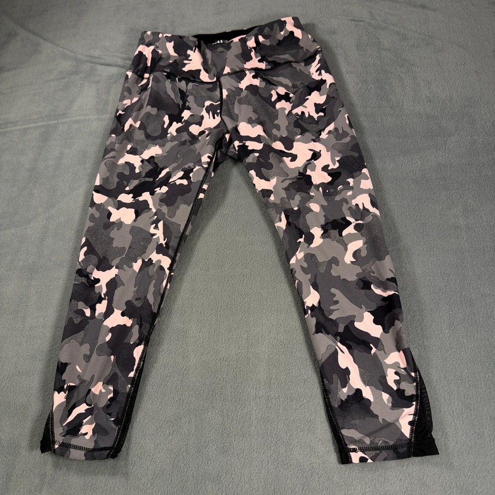 Torrid Active Pink Grey Camo Mesh Panel Leggings Womens Plus Size 1 1X Yoga Gym